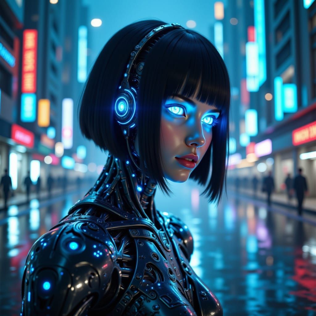 CYBORG;

Female Cyborg. <lora:The Ciborg of Red:1.0>