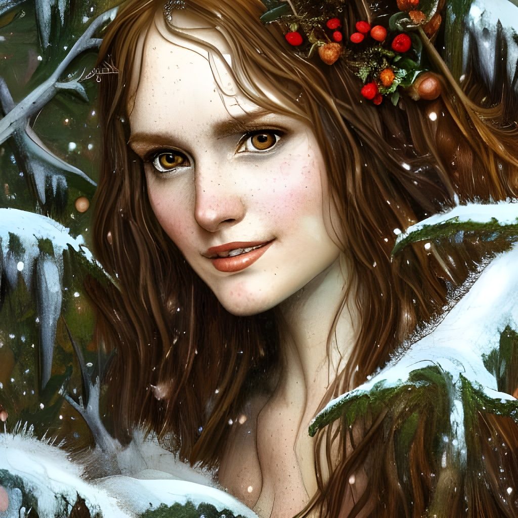 Winter Dryad - Ai Generated Artwork - Nightcafe Creator