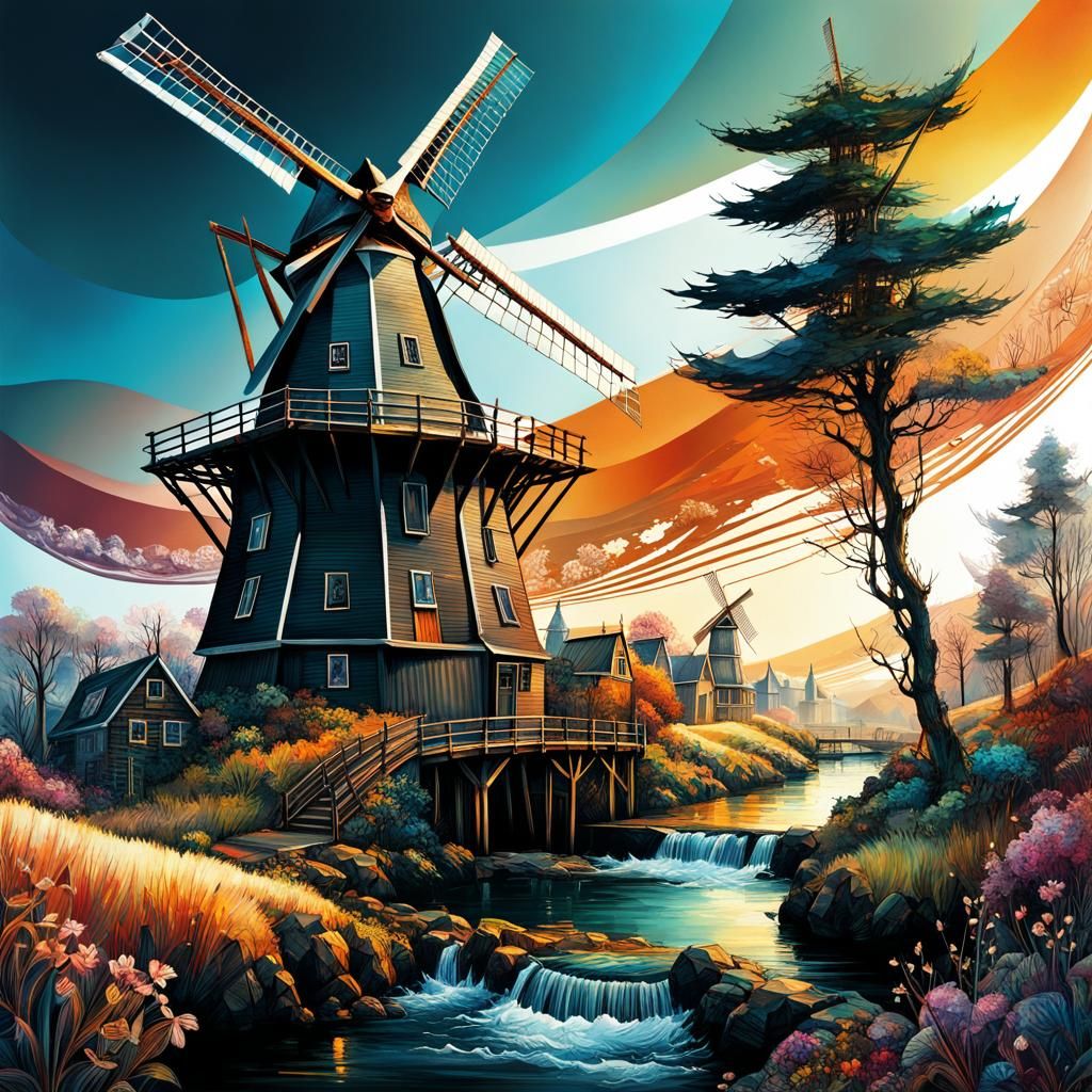 Landscape Windmill