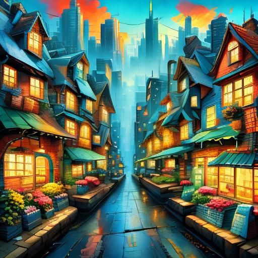 <lora:TLF:1.0> Dystopian Urban Landscapes