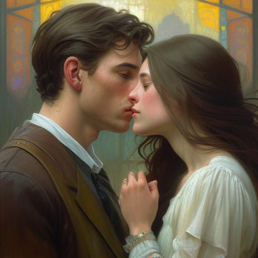 Romantic Couple in Soft Golden Light