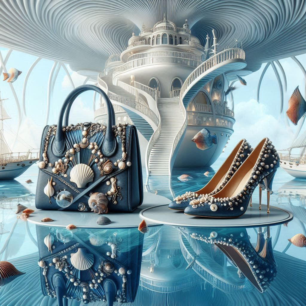 Navy shell bag and shoes