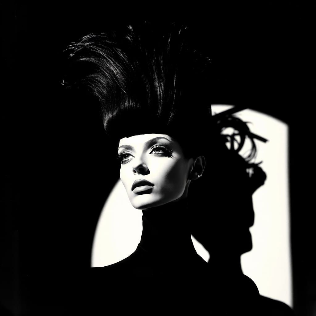 Create a black and white photogram-style image inspired by a...