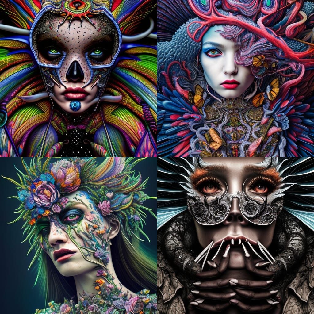 Dark Fantasy Illustration of Wind and Bubbles