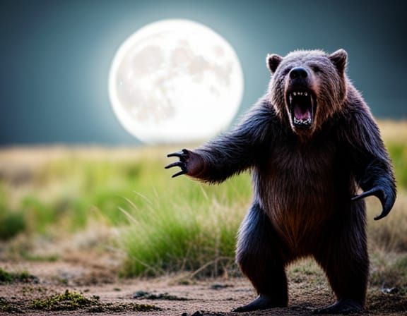 Skinwalker rabid bear scary hulking gross terrifying moonlight ...