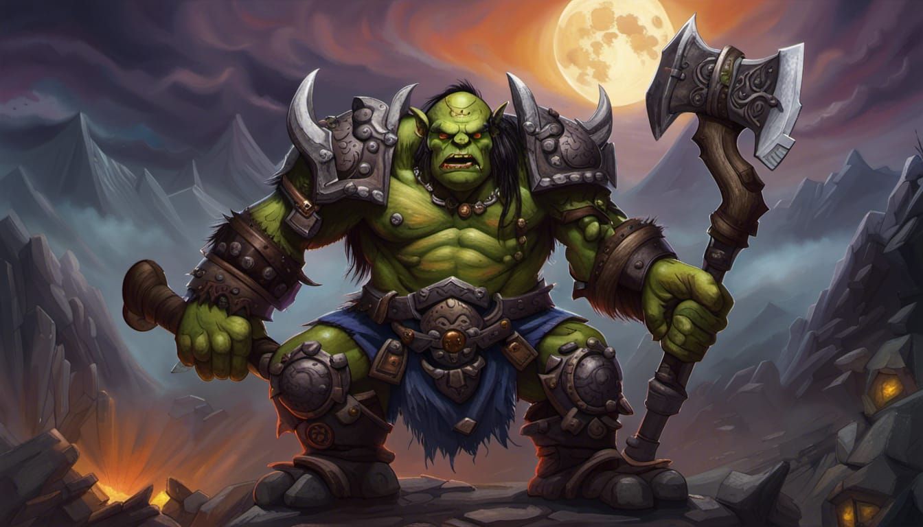 A Shadowmoon Clan Orc Grunt, from Warcraft 2 Beyond the Dark Portal ...