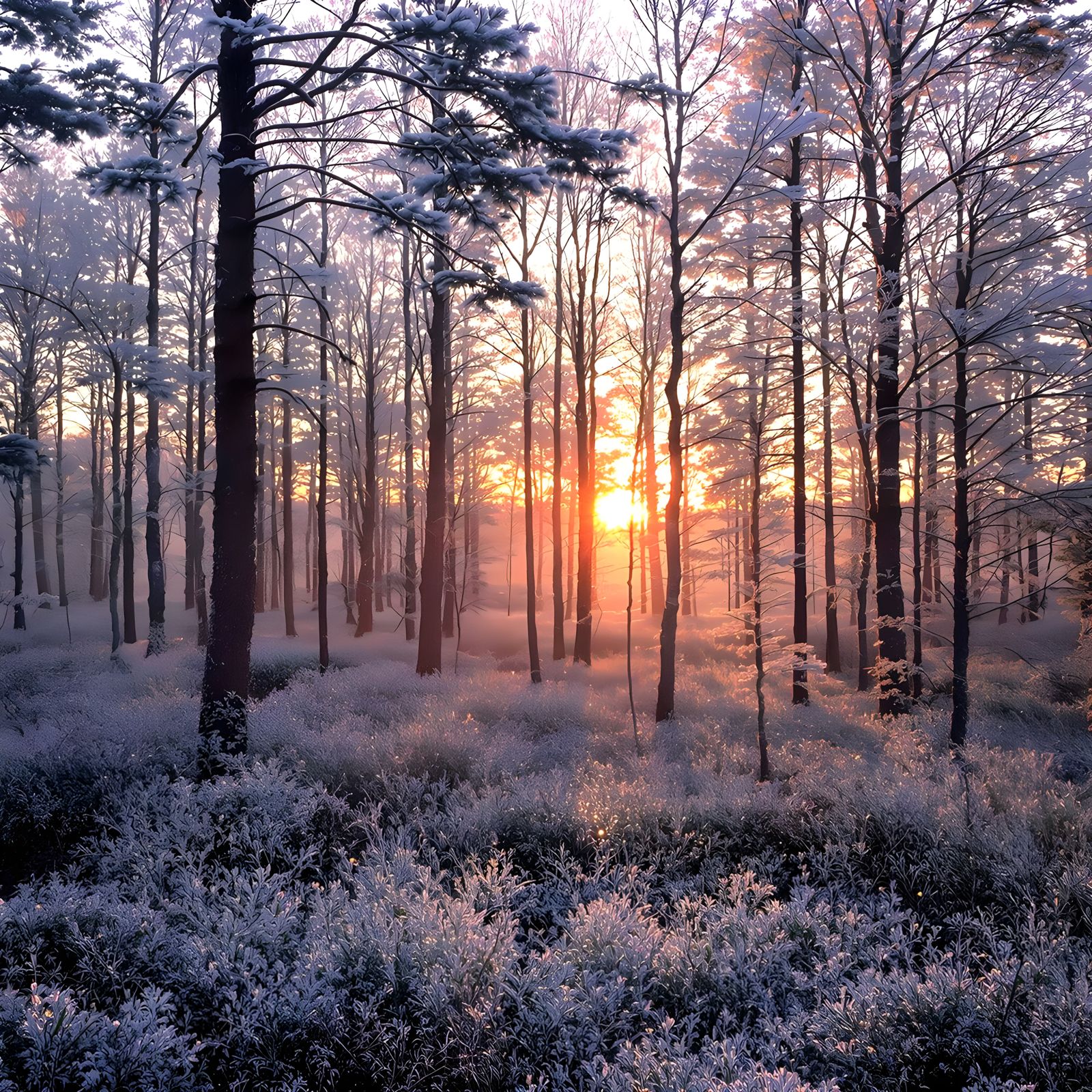 Frosty Forest sunrise  by @Bill Wallace