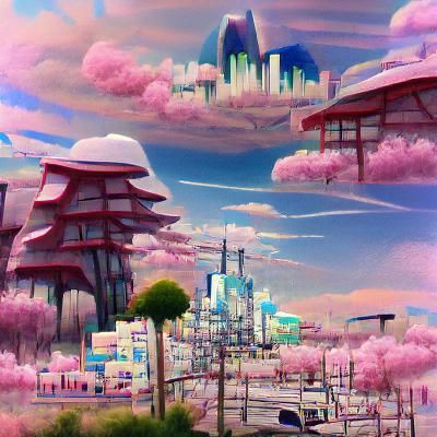 Vintage Anime City Background