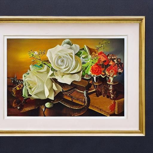 Cheongsam Model with Chocolate and Rose, Surreal Oil Paintin...