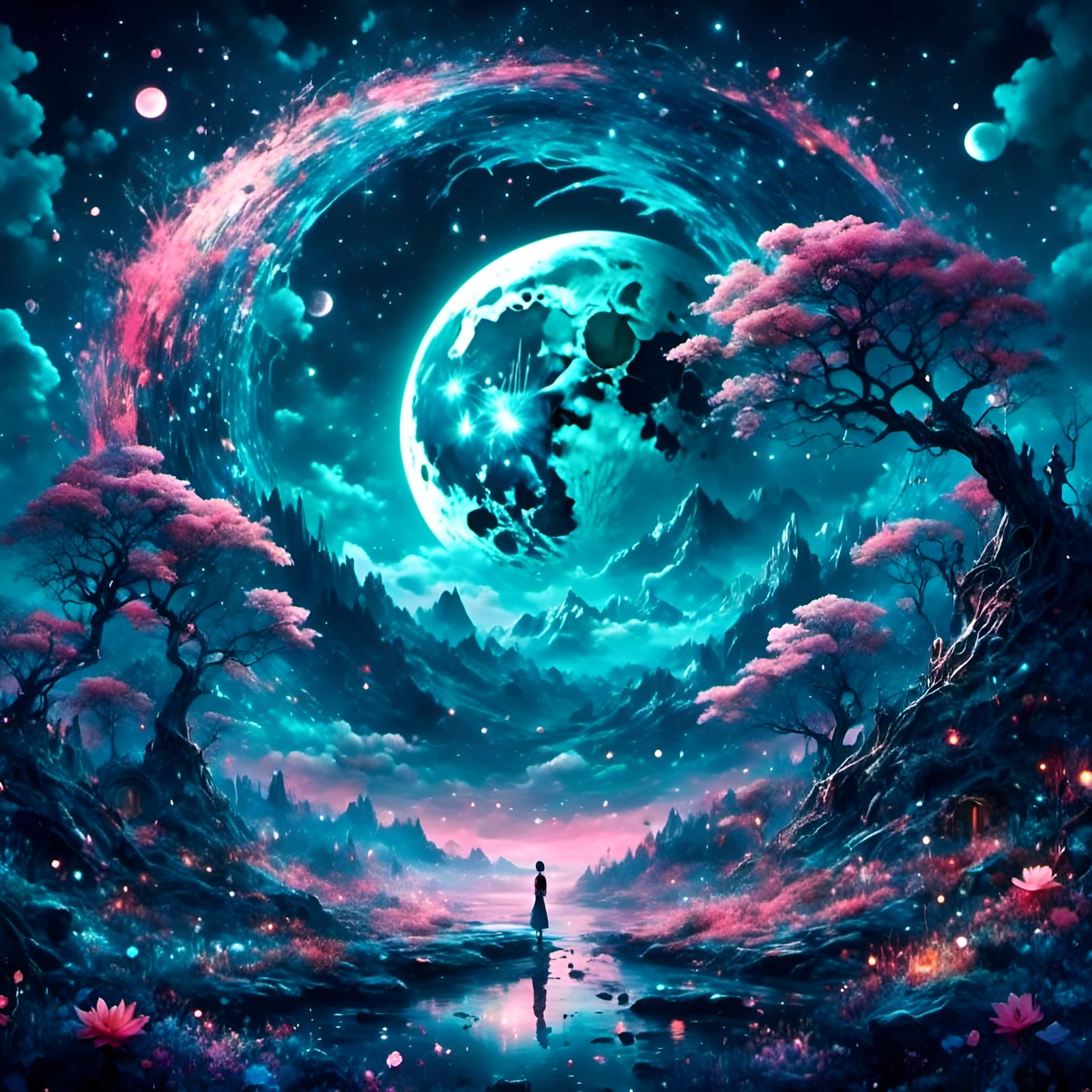 Moonlit Dreamscape  by @Artificial Artistry