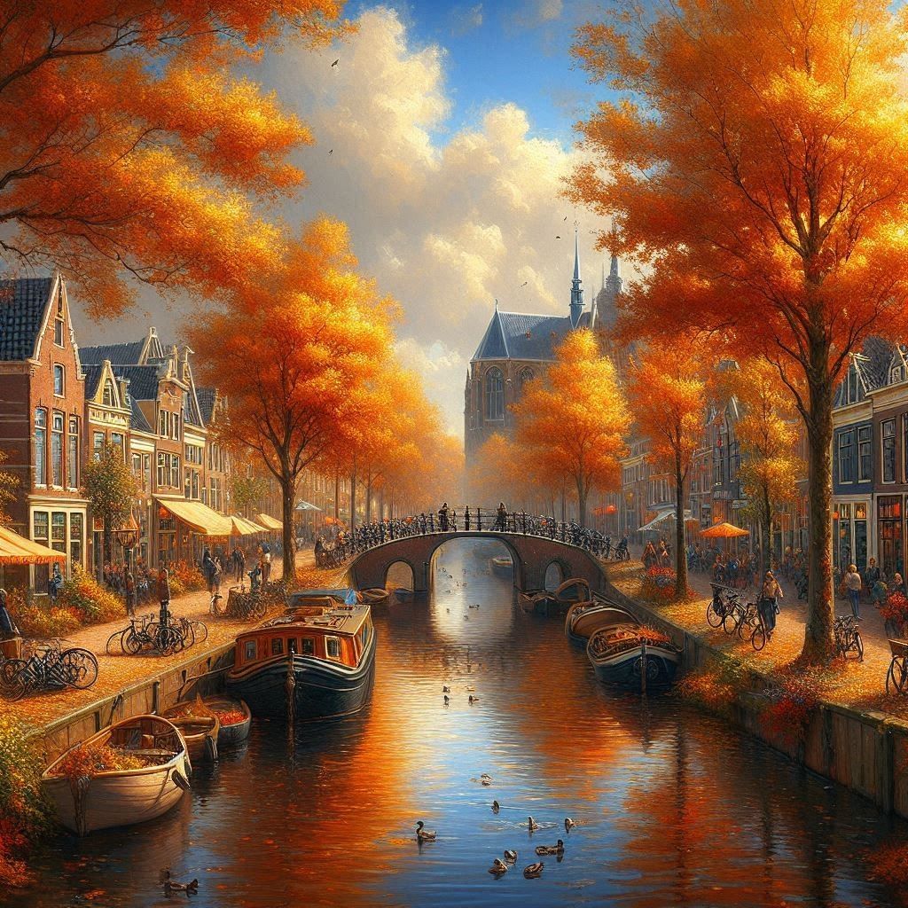 Dutch Autumn Canal  by @Punkmeister