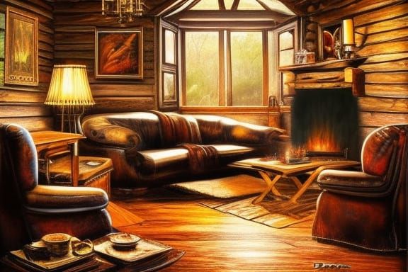 Inside the Log Cabin