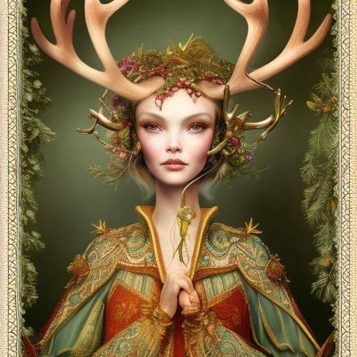 Beautiful Reindeer Queen - AI Generated Artwork - NightCafe Creator