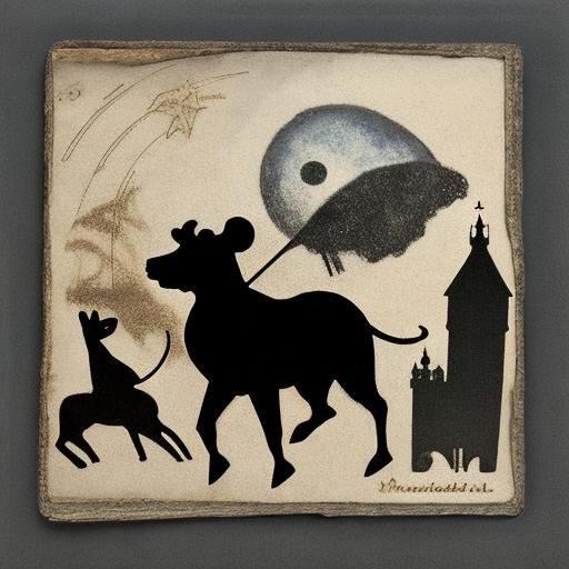Silhouette of mouse, silhouette of cheese 
Silhouette art by...