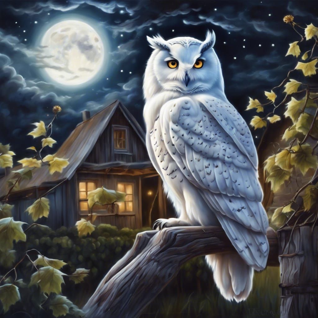 Tiere in der Natur bei Nacht - Eulen