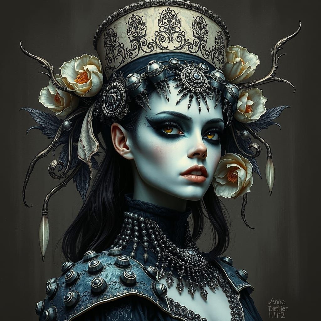 🌑🎃🪄Metallic, Bellatrix Lestrange, Charcoal, Hyperdetailed, Tim Burton, Anne Bachelier, Anna Dittman, ...  by @MadHayes