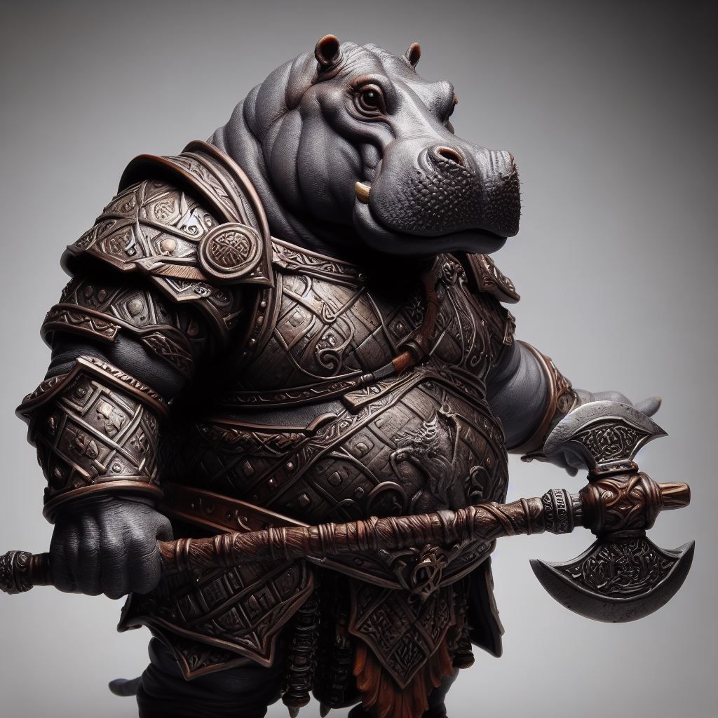 Hippo Warrior - AI Generated Artwork - NightCafe Creator