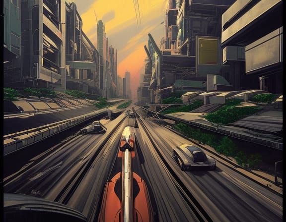 16k resolution, art inspired by Syd Mead's visionary futuris...