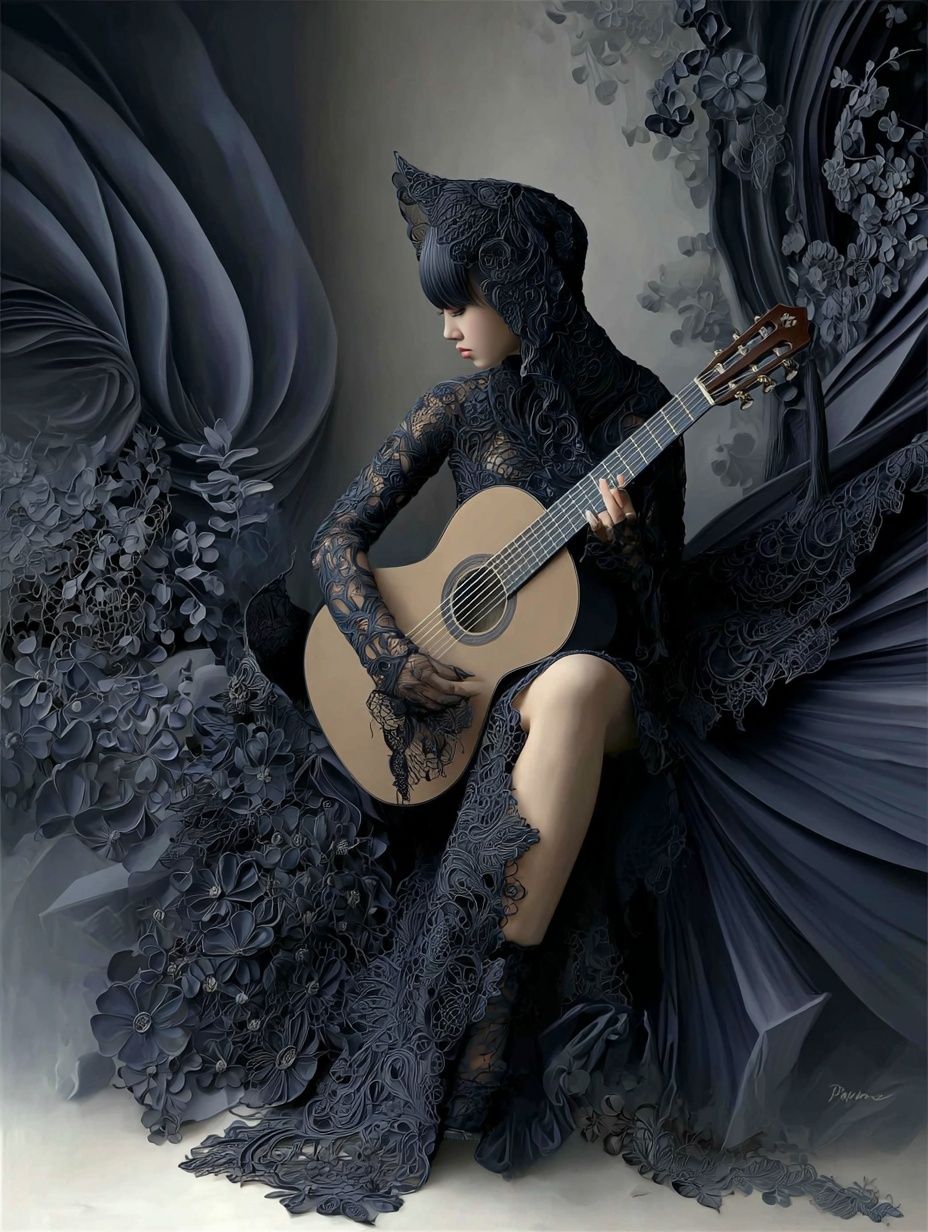 The girl with the guitar