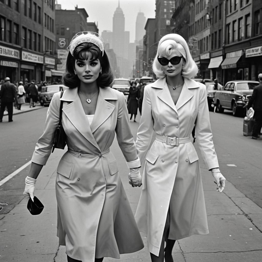 "Jayne Mansfield" as SpiderGwen and "Sophia Loren" as MaryJane Watson AI Generated Artwork