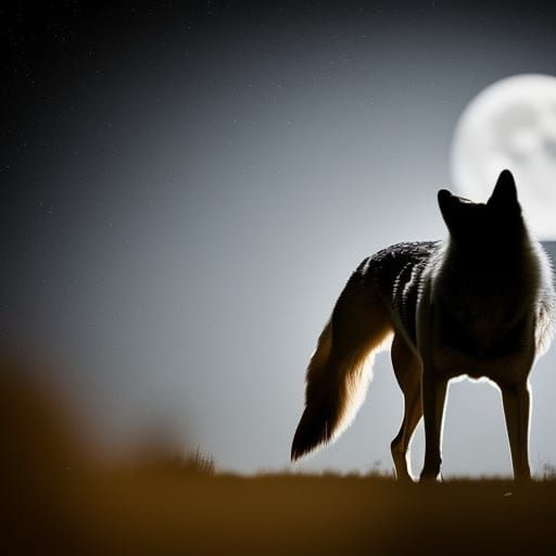 Wolf howling at the moon