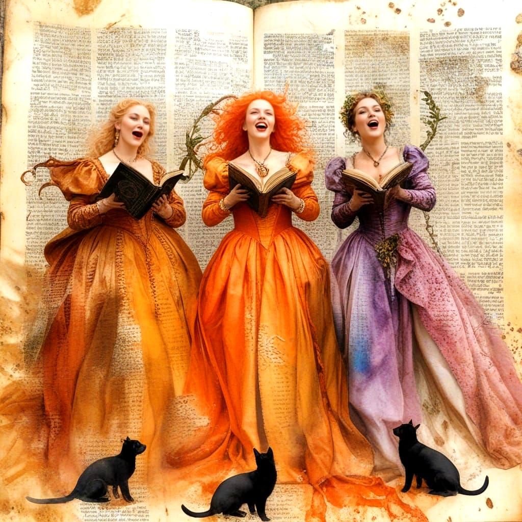 Ethereal Baroque Ladies in Whimsical Landscape