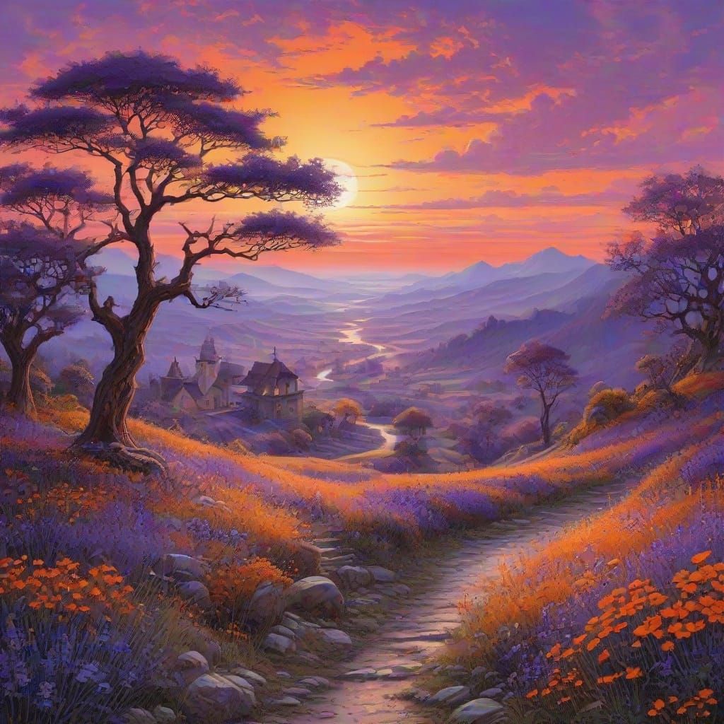 Purple and orange evening light  by @Gokiburi