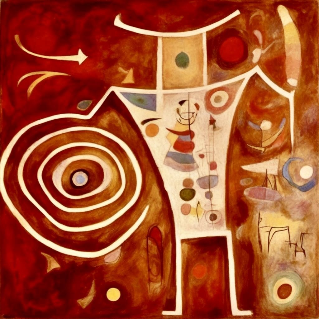 Cave drawing in the style of Klee