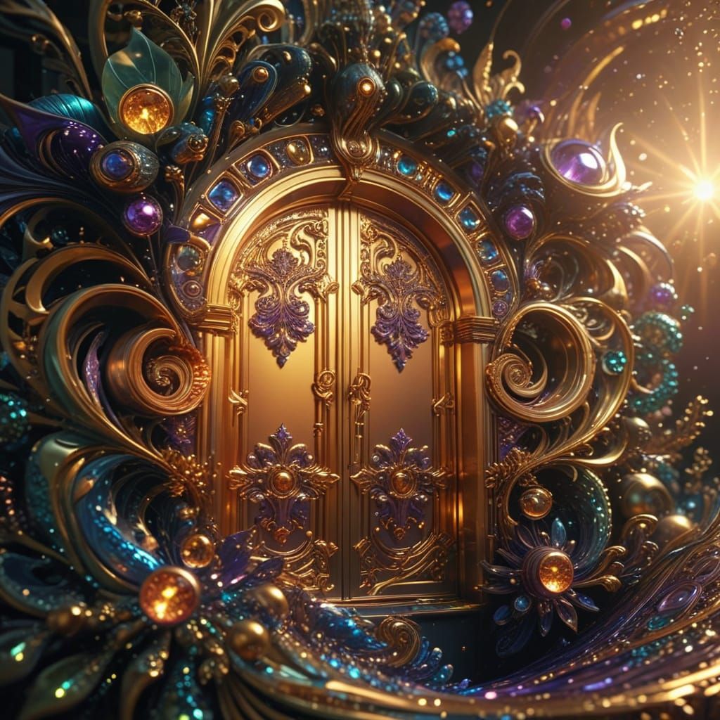 Luxurious Fractal Masterpiece in Iridescent Font