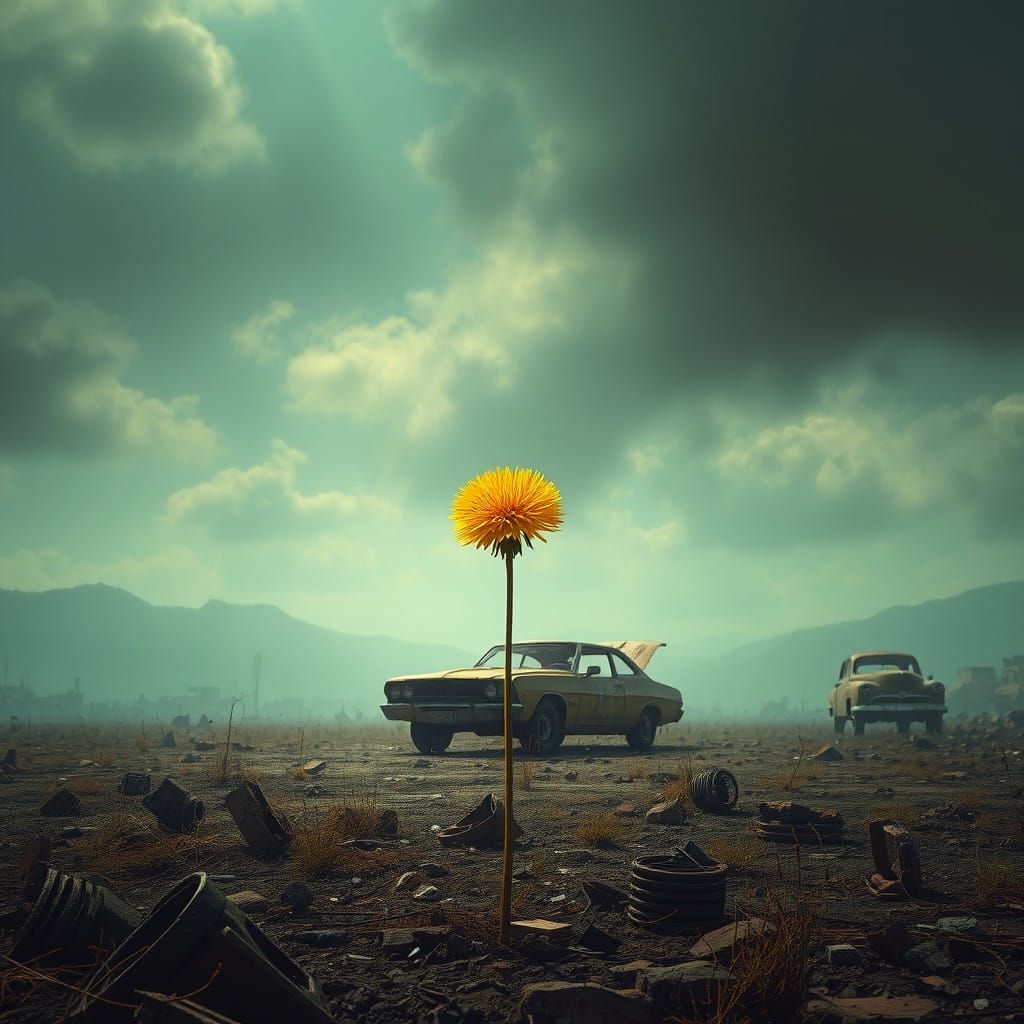 Lonely dandelion   by @Usuiiii