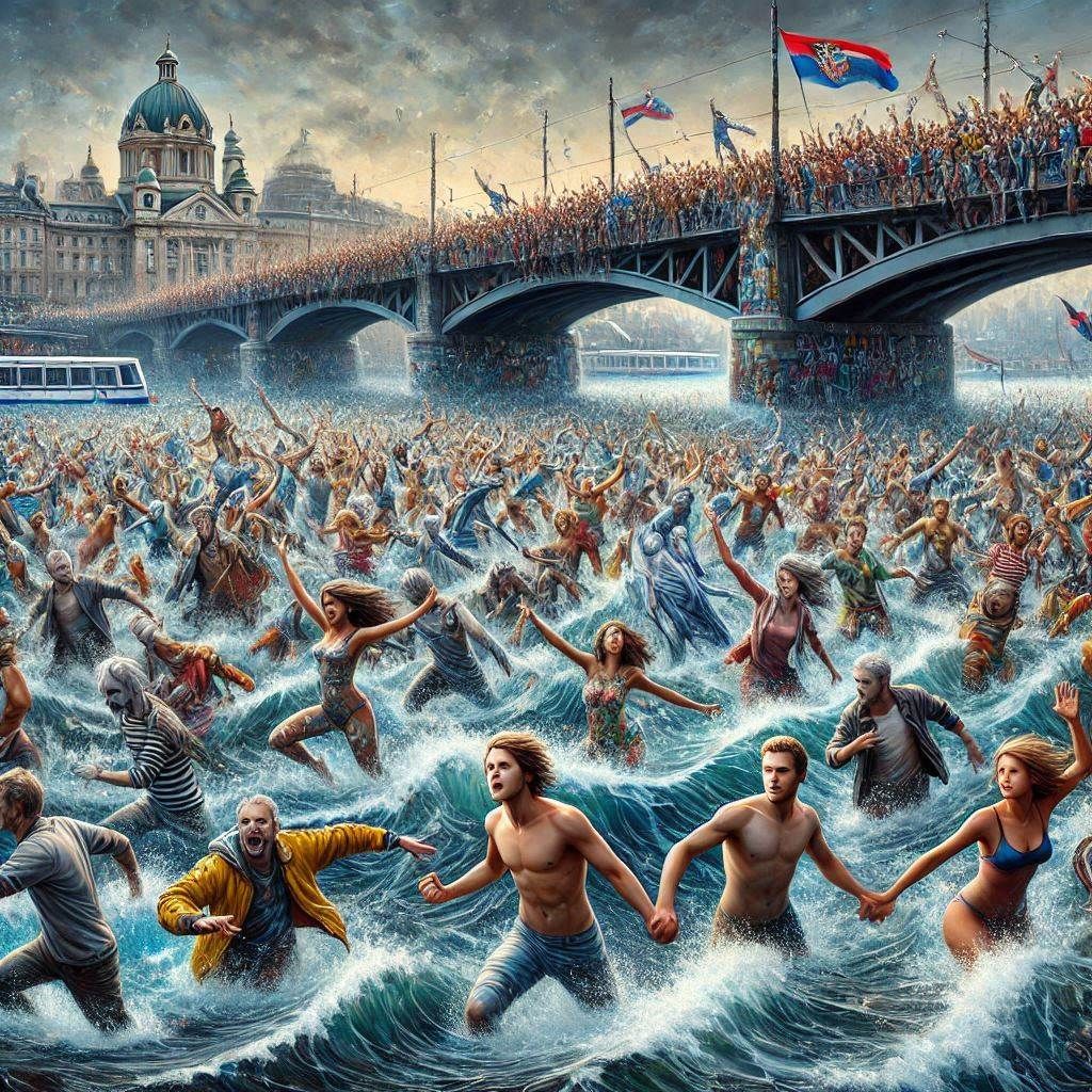 Beograd kao žila kucavica, ili svetlosna reka mladih ljudi blješti i diše  najlepšim i najačim ritmom buduçnosti i snage