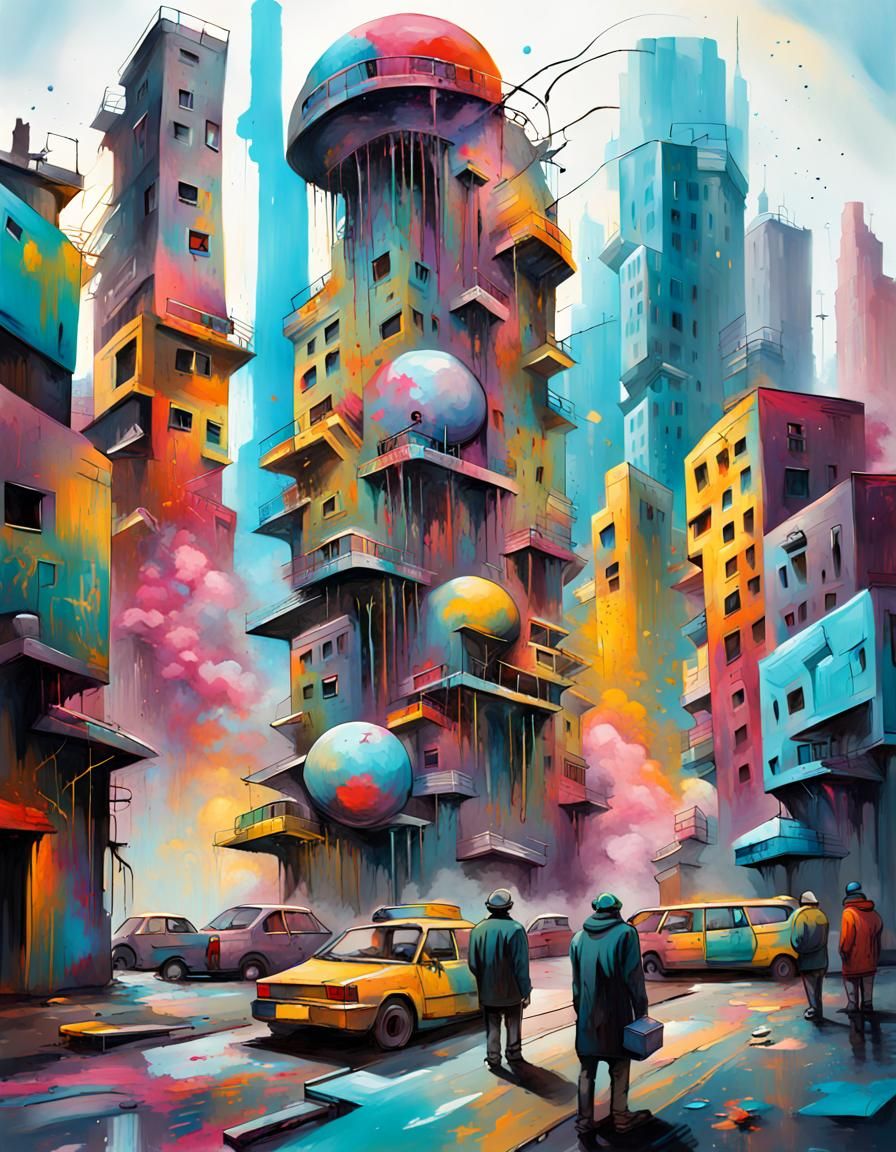 futuristic city nonsense of the surreal