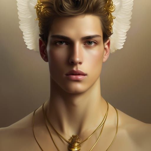 Extravagant angelic super male model princes of heaven gold ...