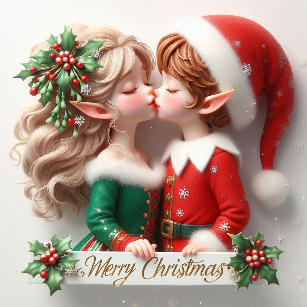 Merry Christmas Elf Kiss