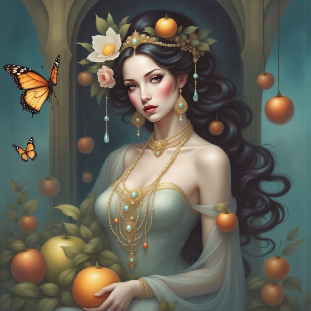 <lora:Hair adornment Flux:1.0> 