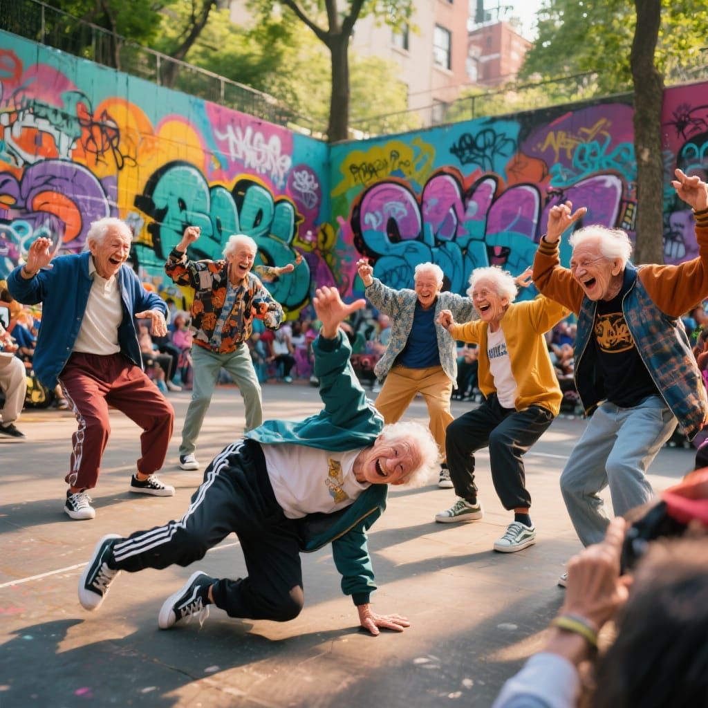 Elderly Breakdancers Defy Age in Urban Park