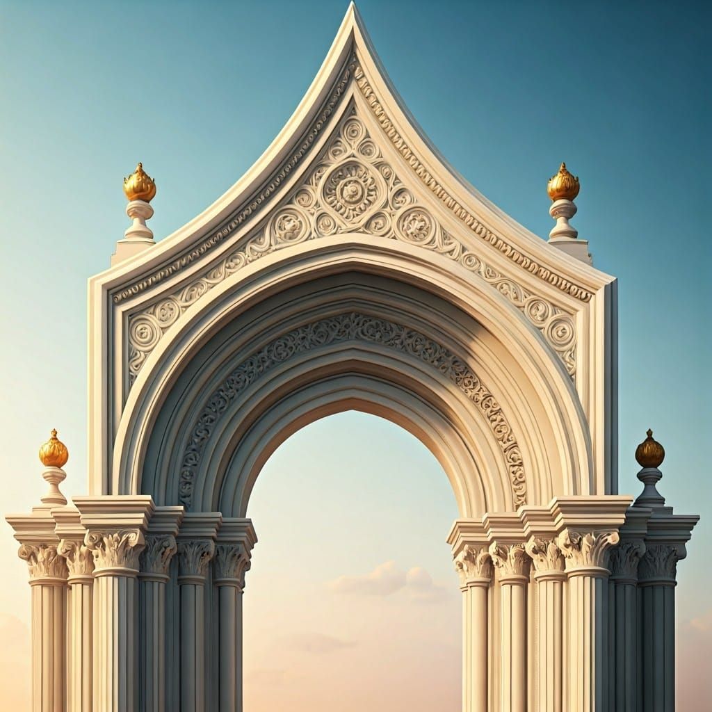 Classical Marble Arch in Golden Light