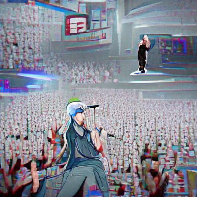 Eminem meets anime girls, anime style, extremely det...