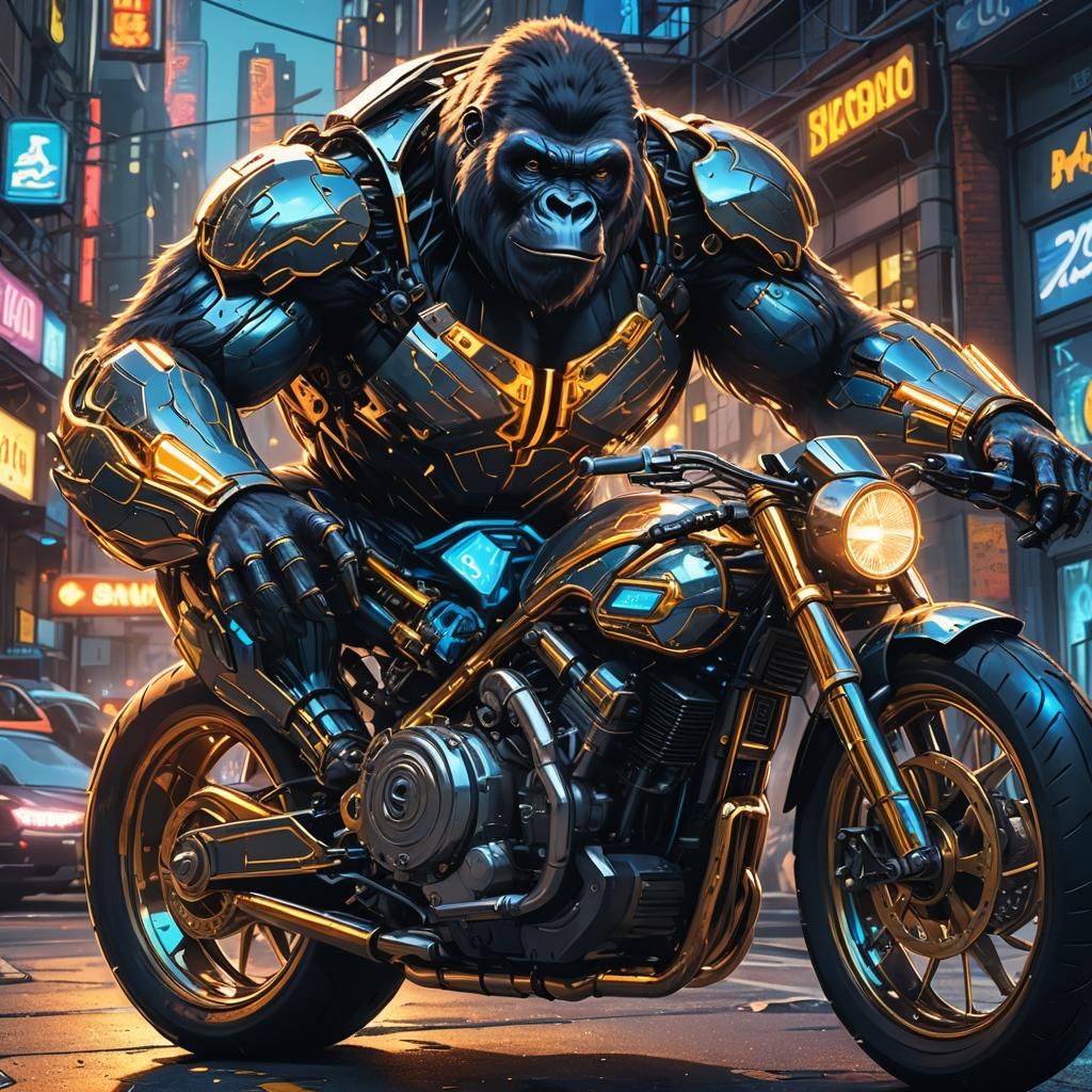Bike from gorila converted 8k image video generate
