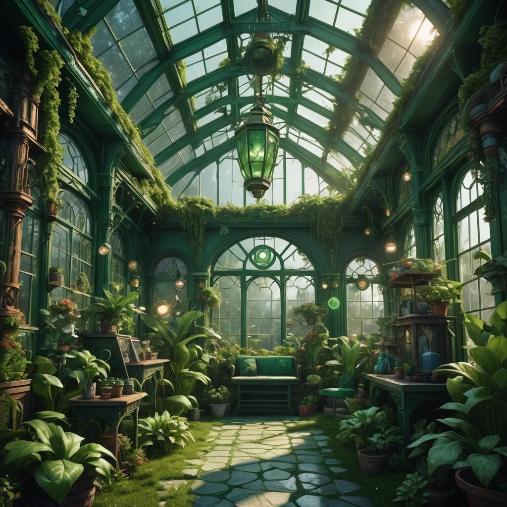  green house in a green space  by @BABEEL619