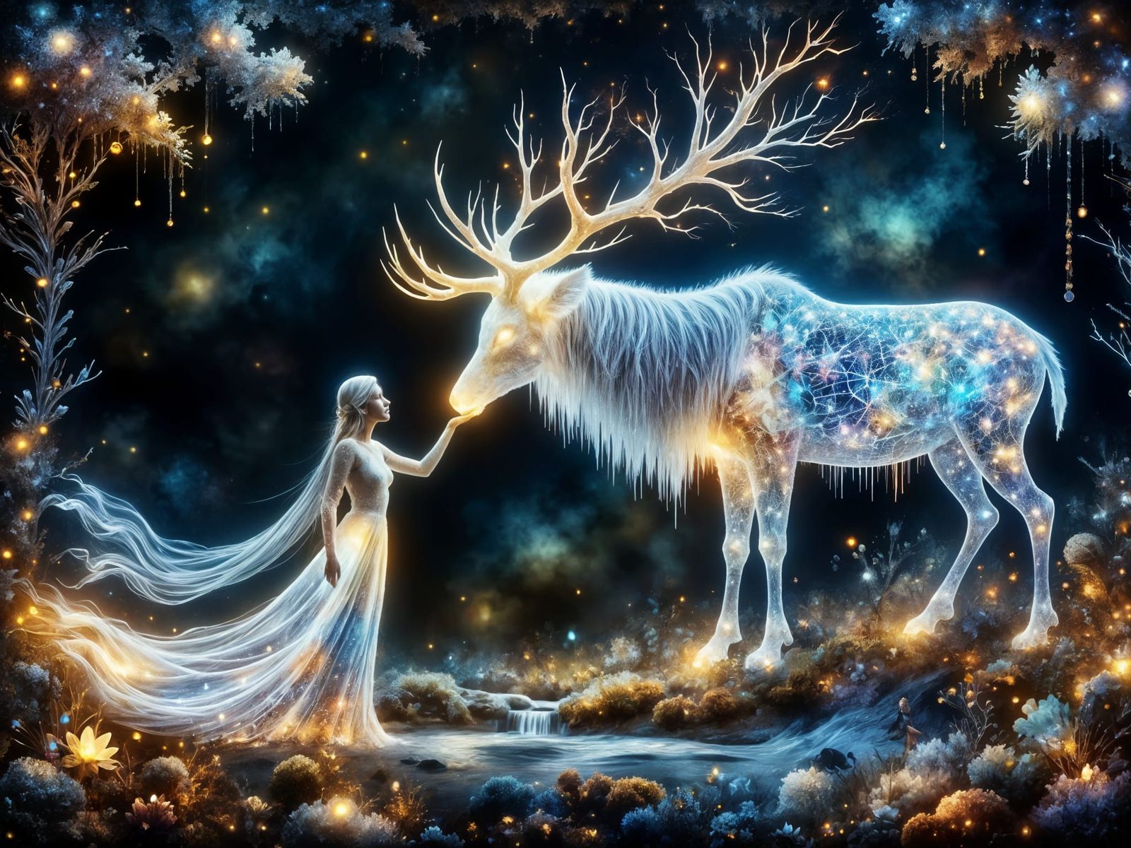 Stag of Starlight, Maiden of Dreams  by @Julie