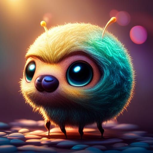 An adorable chibi bumble bee with big eyes throwing up sparkling ...