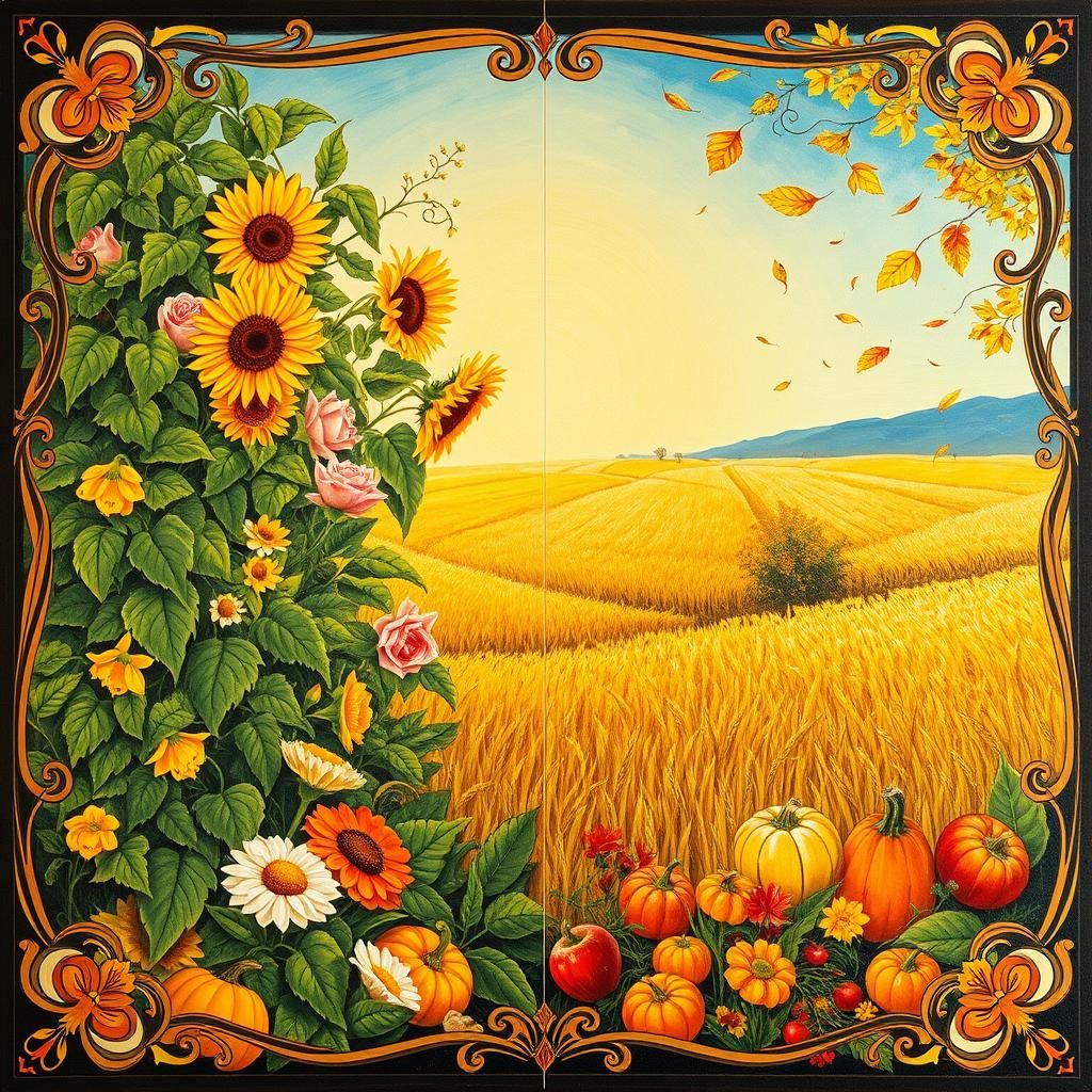 depicting the transition from summer’s blooming garden to autumn’s rich harvest  by @Gaby