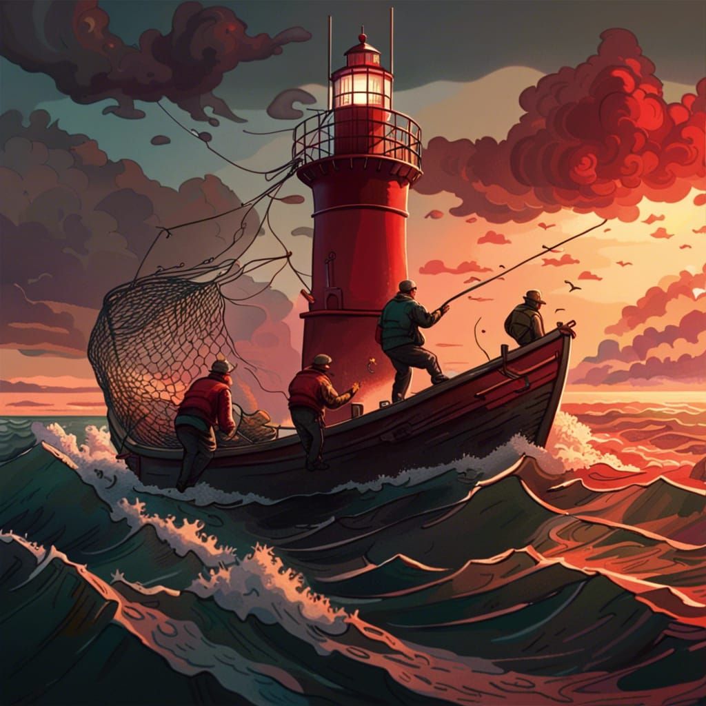 Fishermen & Lighthouse 