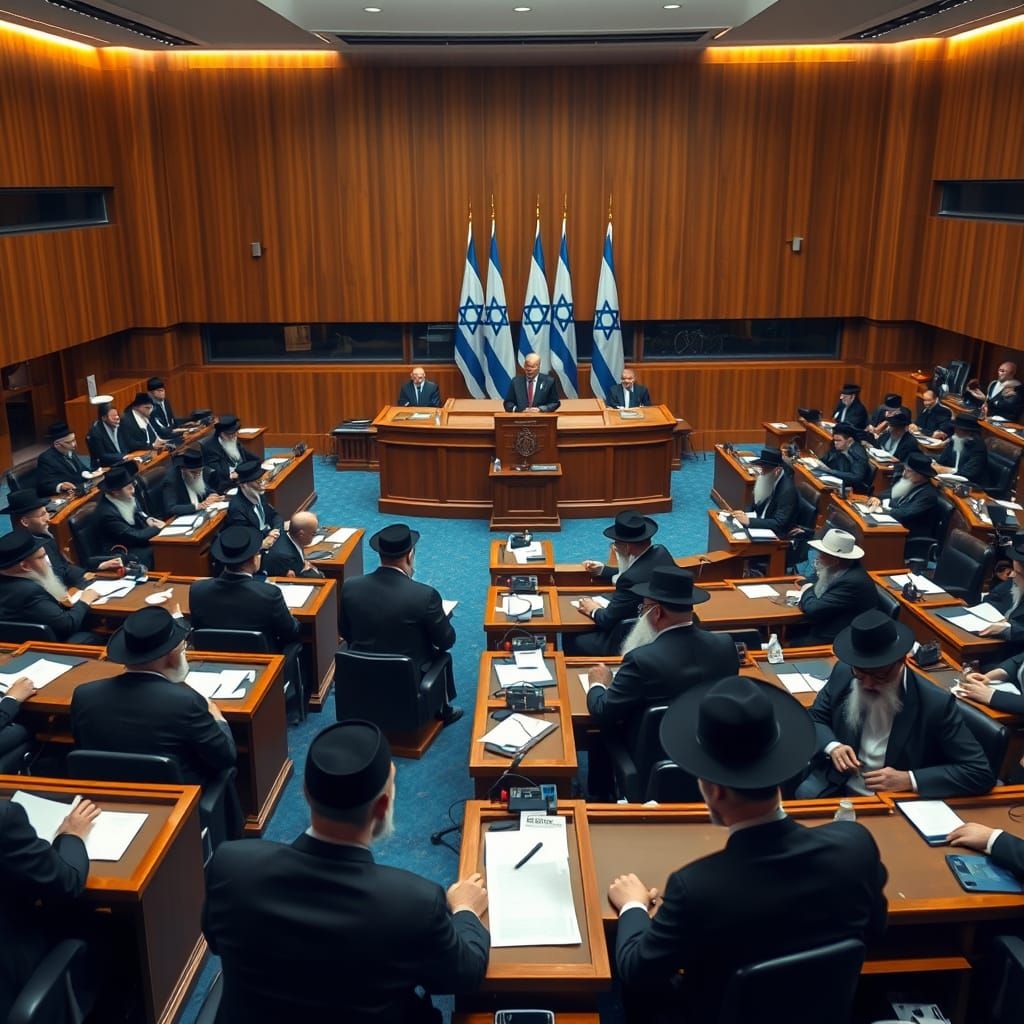 Israeli Knesset Plenary Hall with Haredi MKs