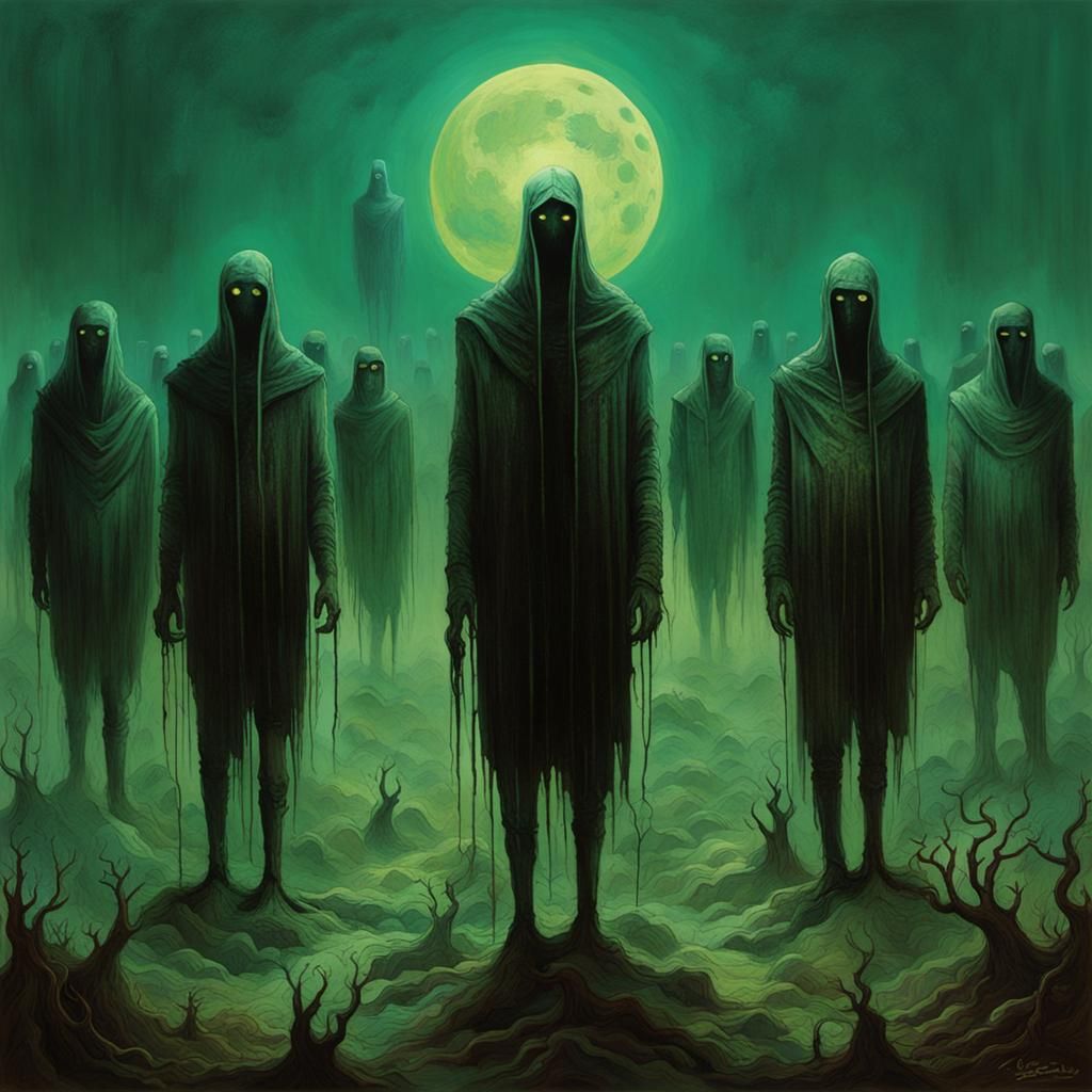 7 Creepers , 69 bloody, Zdzislaw Beksinski 6969 👾👽🧛🕸️90210  by @replicArte
