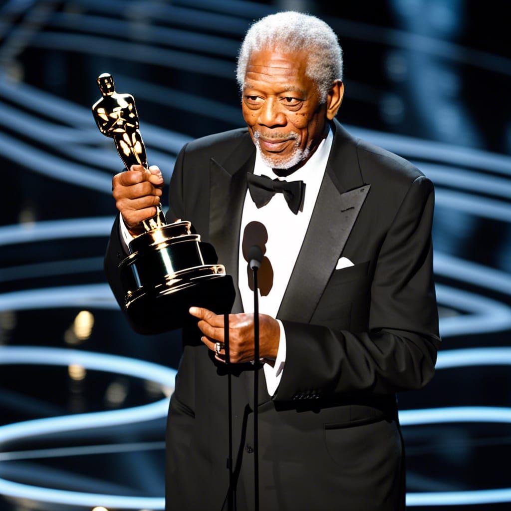 Morgan Freeman receives Oscar on scène at Awards show   by @KrystofM75