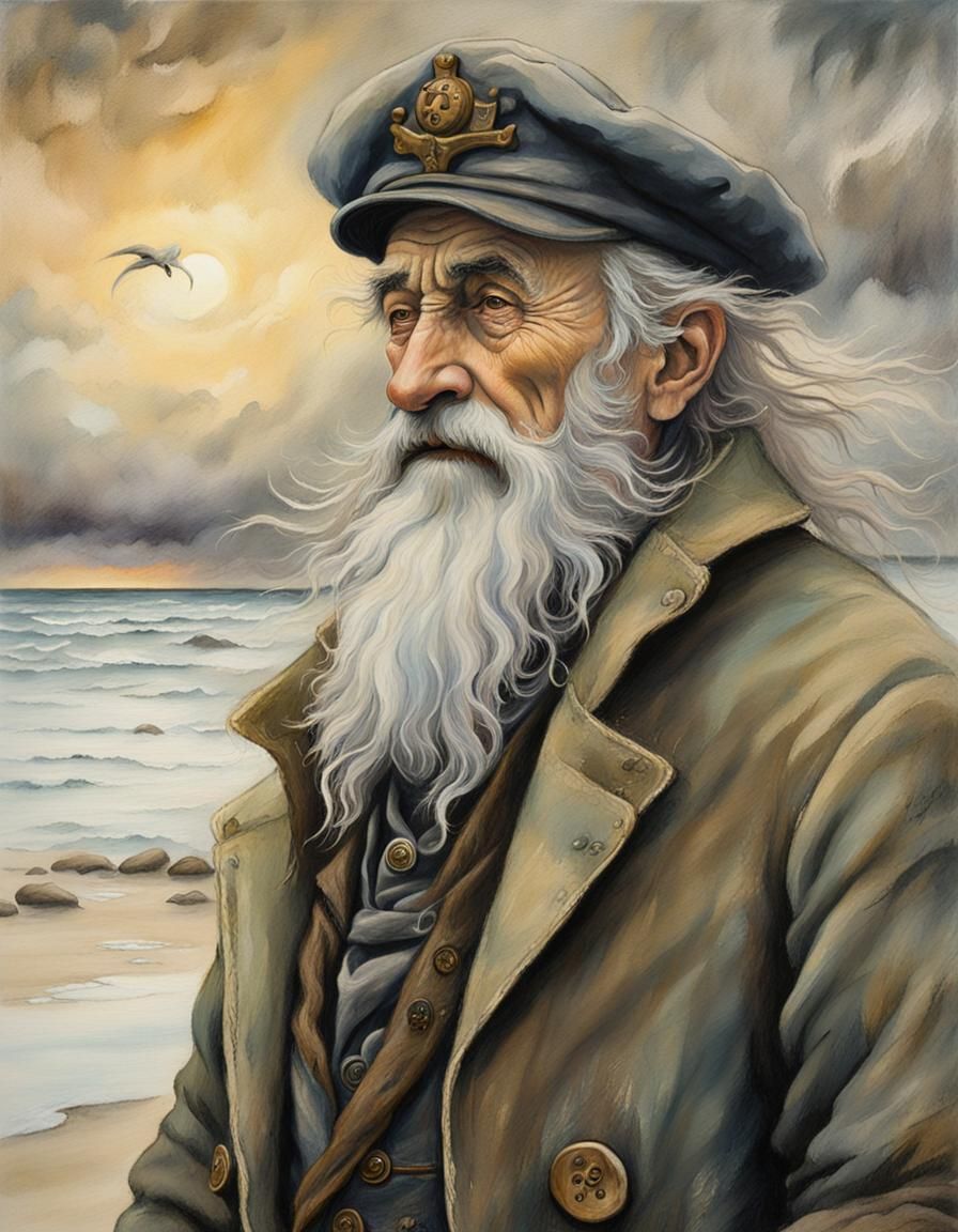 Portrait of a Sea Captain  by @Tera-AI-Art