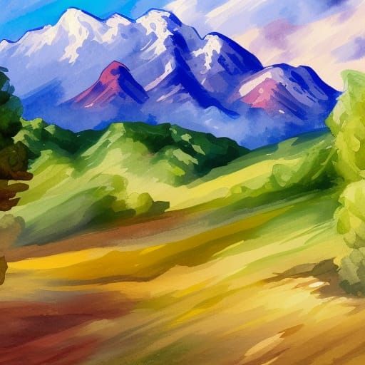 mountain landscape - AI Generated Artwork - NightCafe Creator