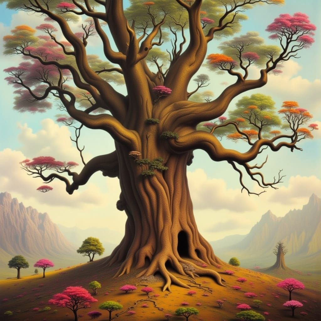 <lora:Surreal Swirls:1.0> Baobab tree